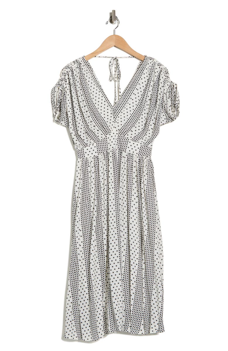 T Tahari Polka Dot Short Sleeve Midi Dress, Alternate, color, Dotted Dream