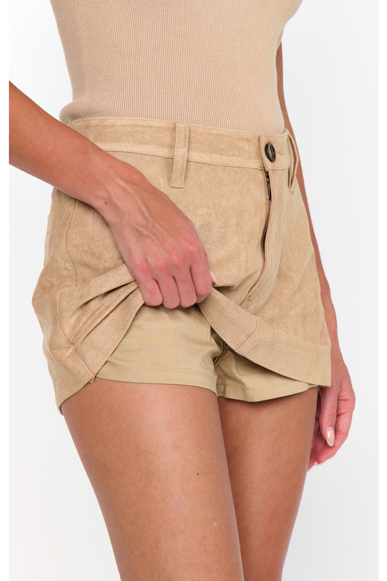 Vancouver Skort, Alternate, color, Beige Faux Suede