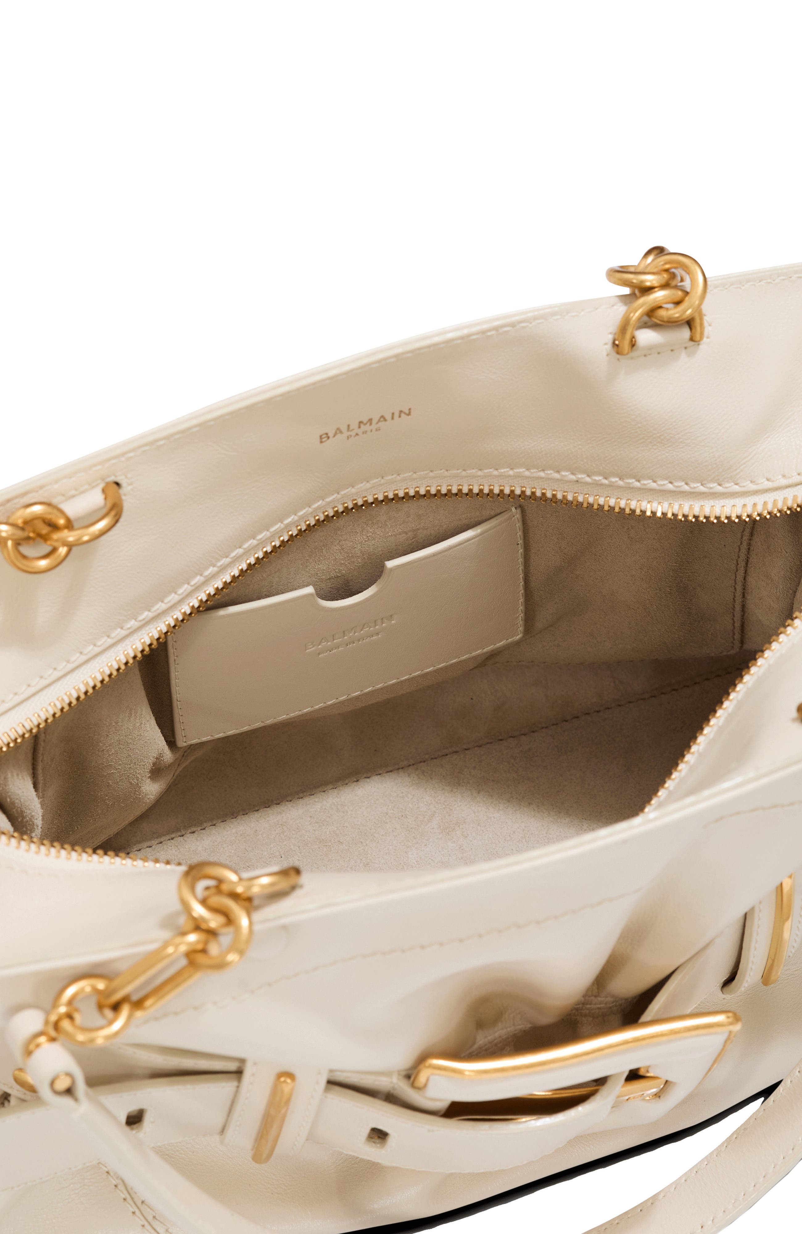 Balmain Buffalo leather Anthem bag, Alternate, color, White