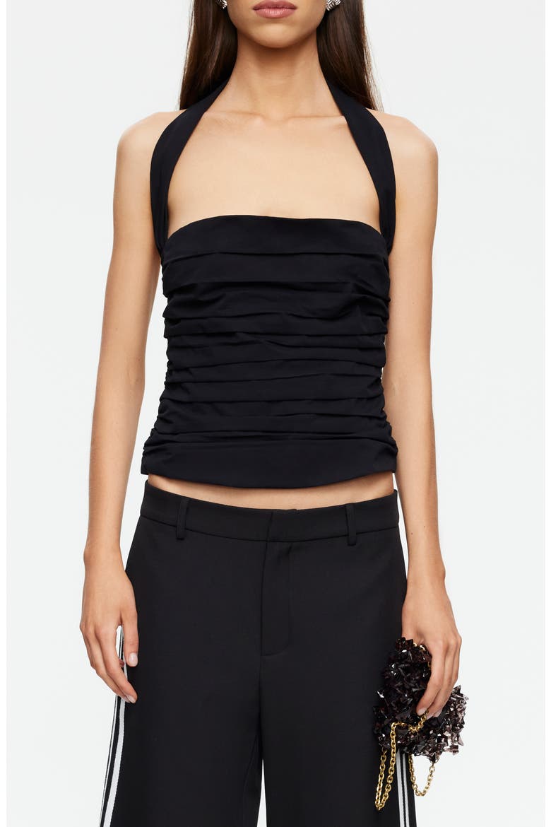 Amore Ruched Halter Top, Main, color, NOIR