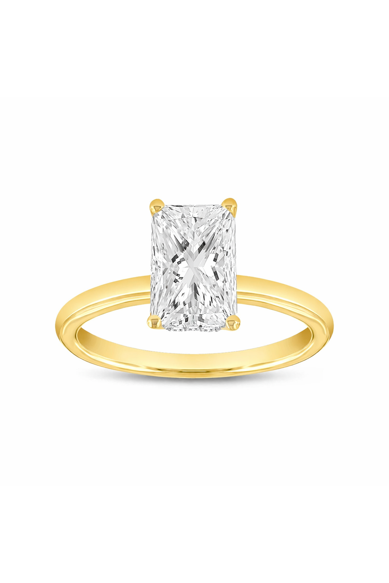 Eman 14K Gold Radiant Cut Lab Grown Diamond Hidden Halo Engagement Ring - 2.05 Ct, Main, color, 14K Yellow Gold