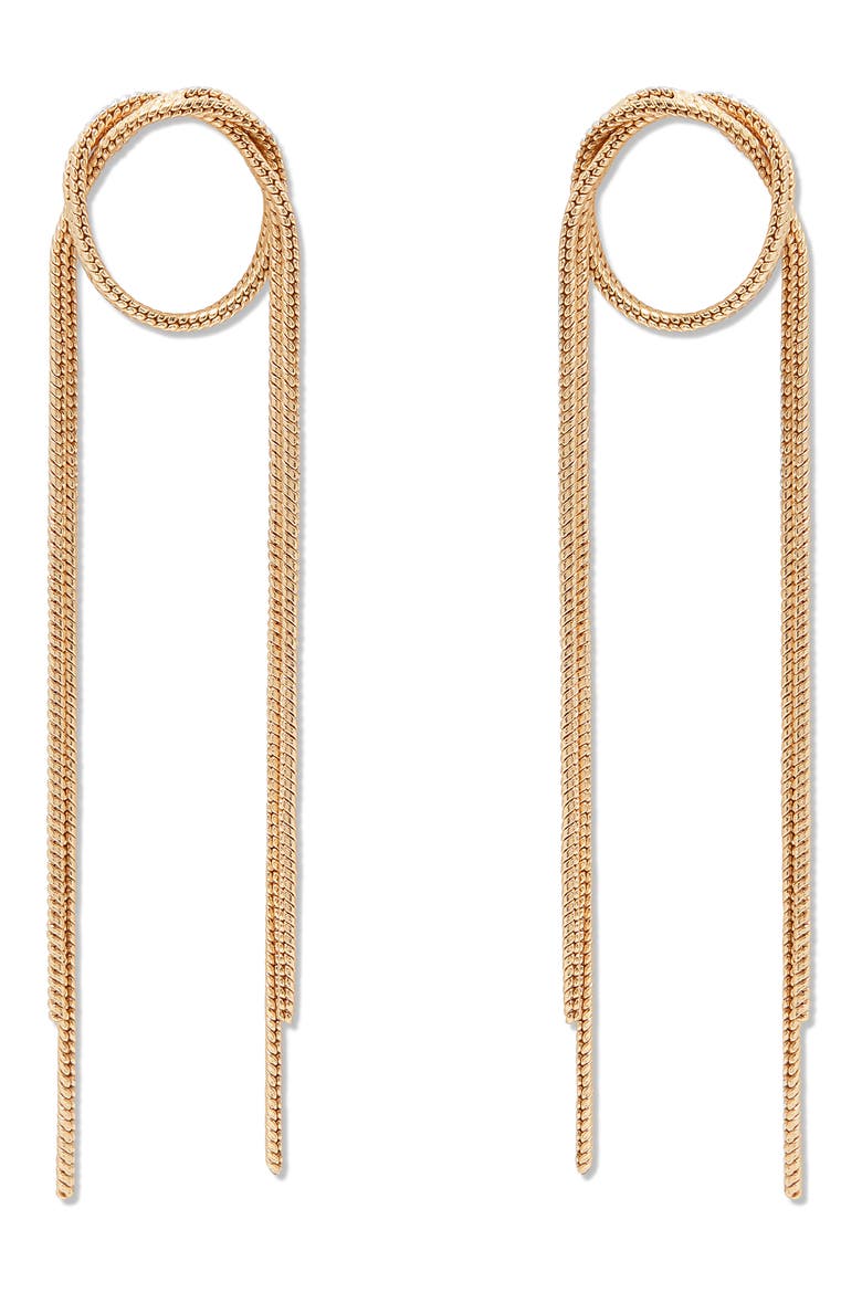 Shea Chain Drop Earrings, Main, color, GOLD