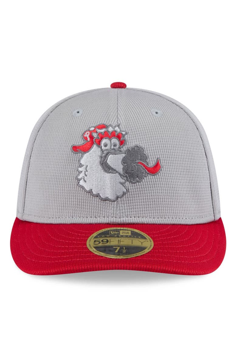 New Era Men's New Era  Gray/Red Philadelphia Phillies 2025 Batting Practice Low Profile 59FIFTY Fitted Hat, Alternate, color, 