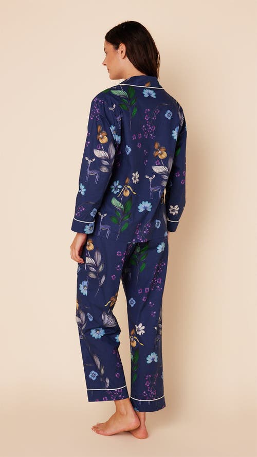 The Cat's Pajamas Luxe Pima Pajama Set Conversational In Blue