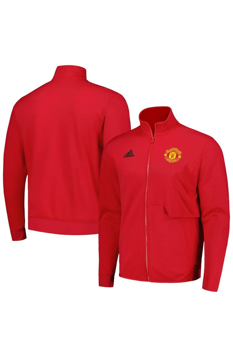 adidas Men's adidas Red Manchester United 2023/24 Anthem Full-Zip Jacket, Main, color, Red