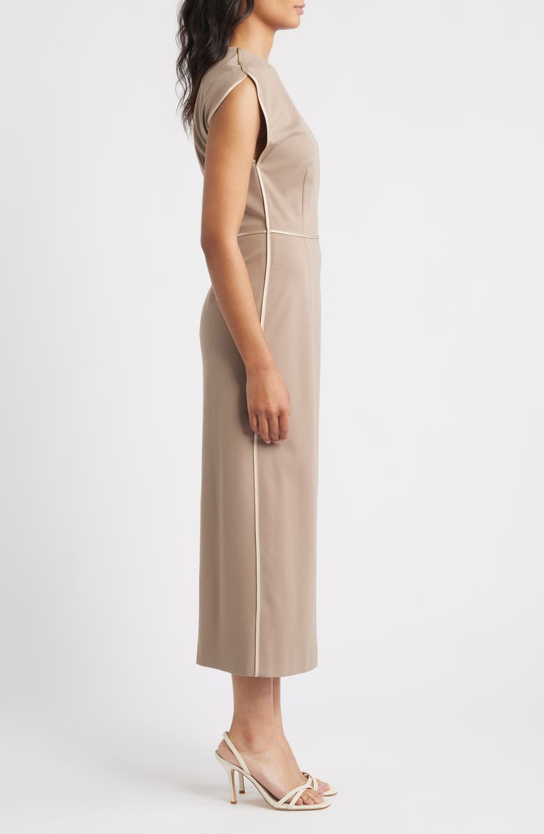 BOSS Detira Cap Sleeve Sheath Dress, Alternate, color, Open Brown