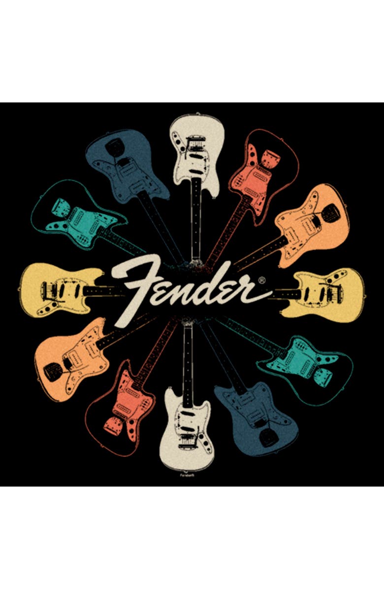 FENDER Men's Fender Colorful Kaleidoscope Guitars Graphic T-Shirt, Alternate, color, Black