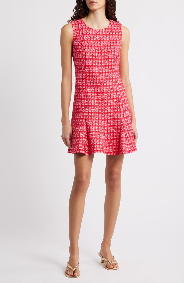 Lilly Pulitzer<sup>®</sup> Enya Bouclé Fit & Flare Dress, Main, color, Cranberry Red Fiesta Boucle