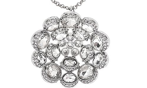 Rivka Friedman Pavé Cz Flower Pendant Necklace