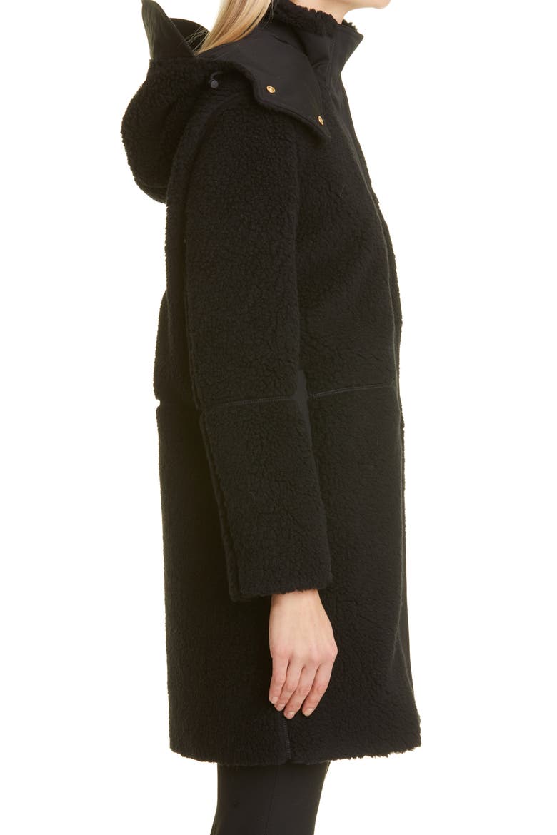 Women's Bolney Bushley Hooded Wool Blend Coat, Alternate, color, BLACK