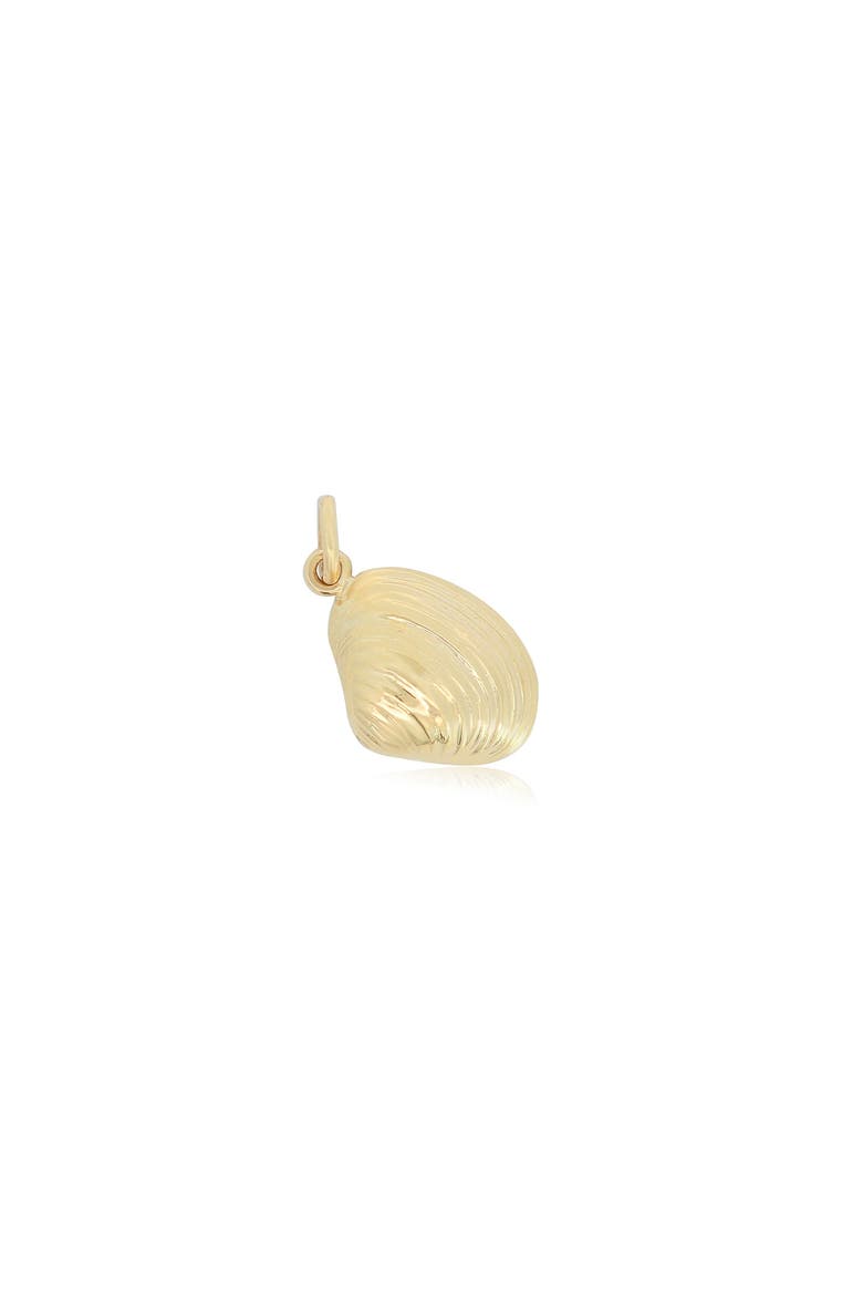 Mini Gold Seashell Charm, Main, color, Yellow Gold