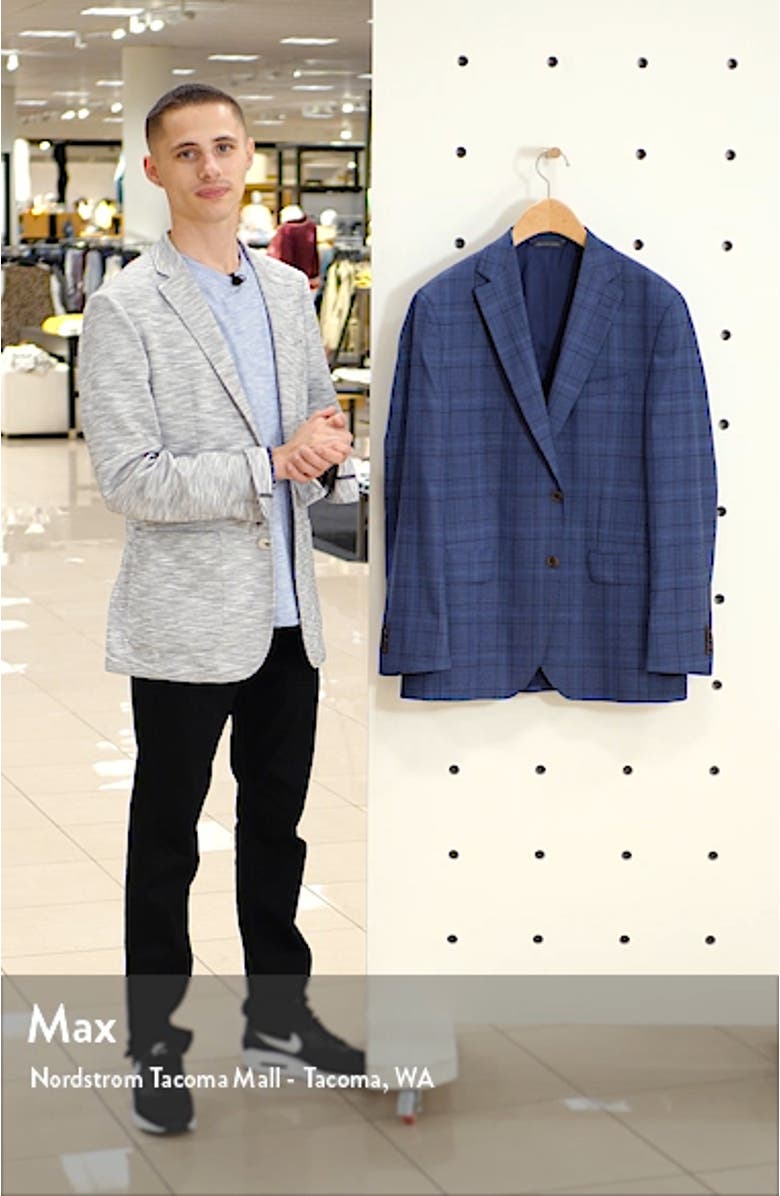 Arnold Classic Fit Plaid Wool Sport Coat, sales video thumbnail