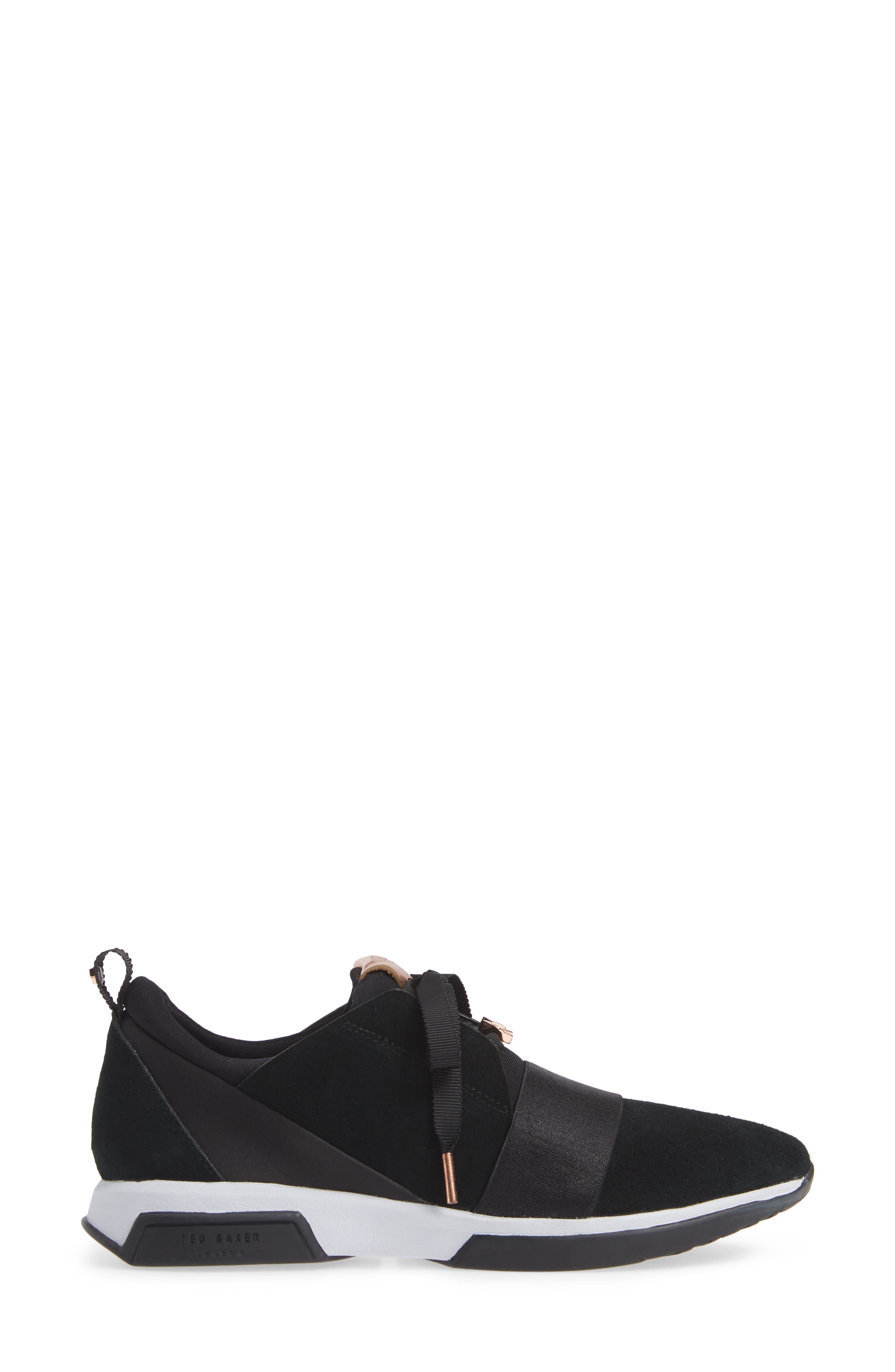 Cepap Sneaker, Alternate, color, BLACK SUEDE/ SATIN