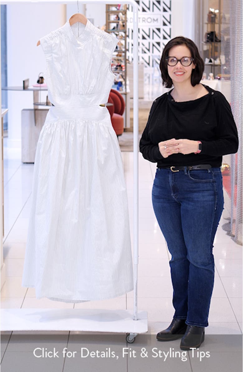 The Julianne Stripe Cutout Cotton & Linen Maxi Dress, sales video thumbnail