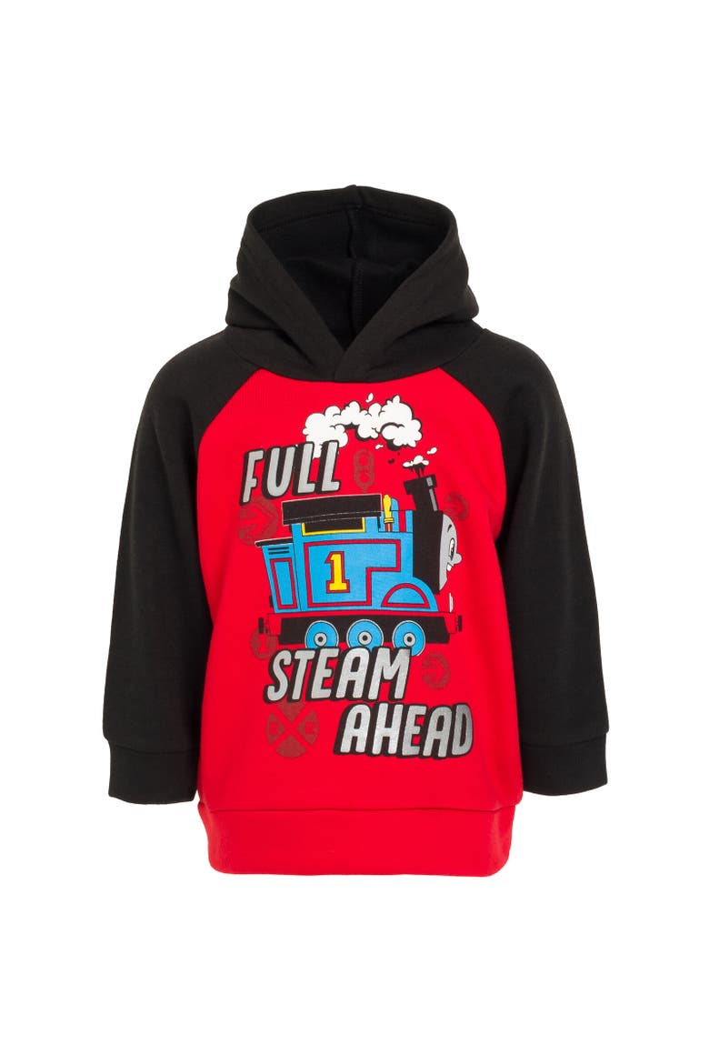 Fleece Hoodie, Main, color, Thomas Red Black