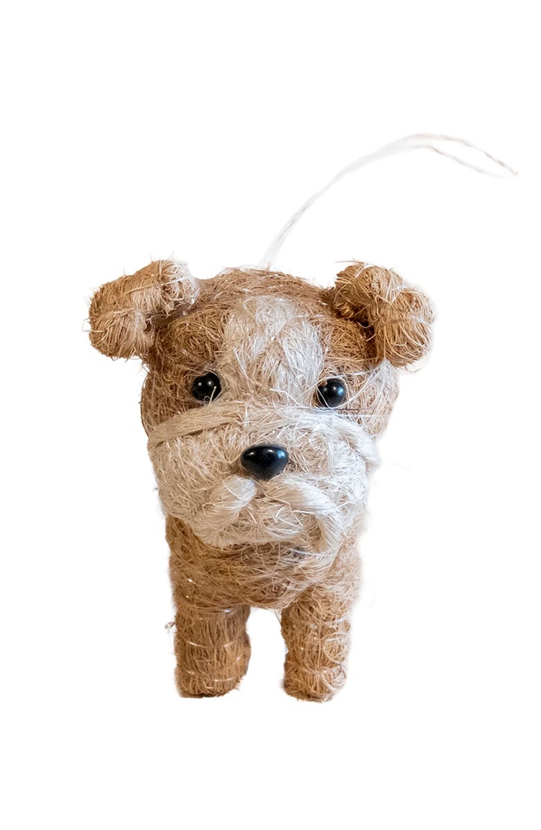 LIKHA English Bulldog Handwoven Ornament, Alternate, color, Brown/ White