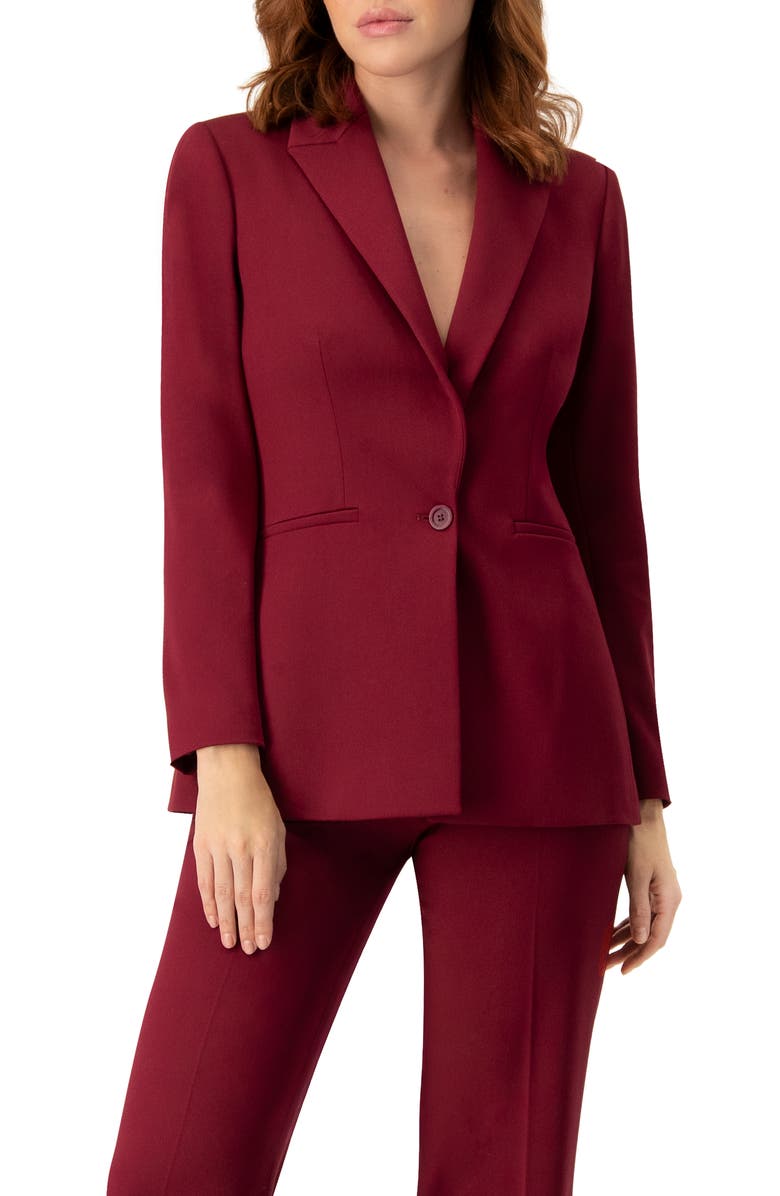 IVONNE Tailored Single-Button Blazer, Main, color, Wine