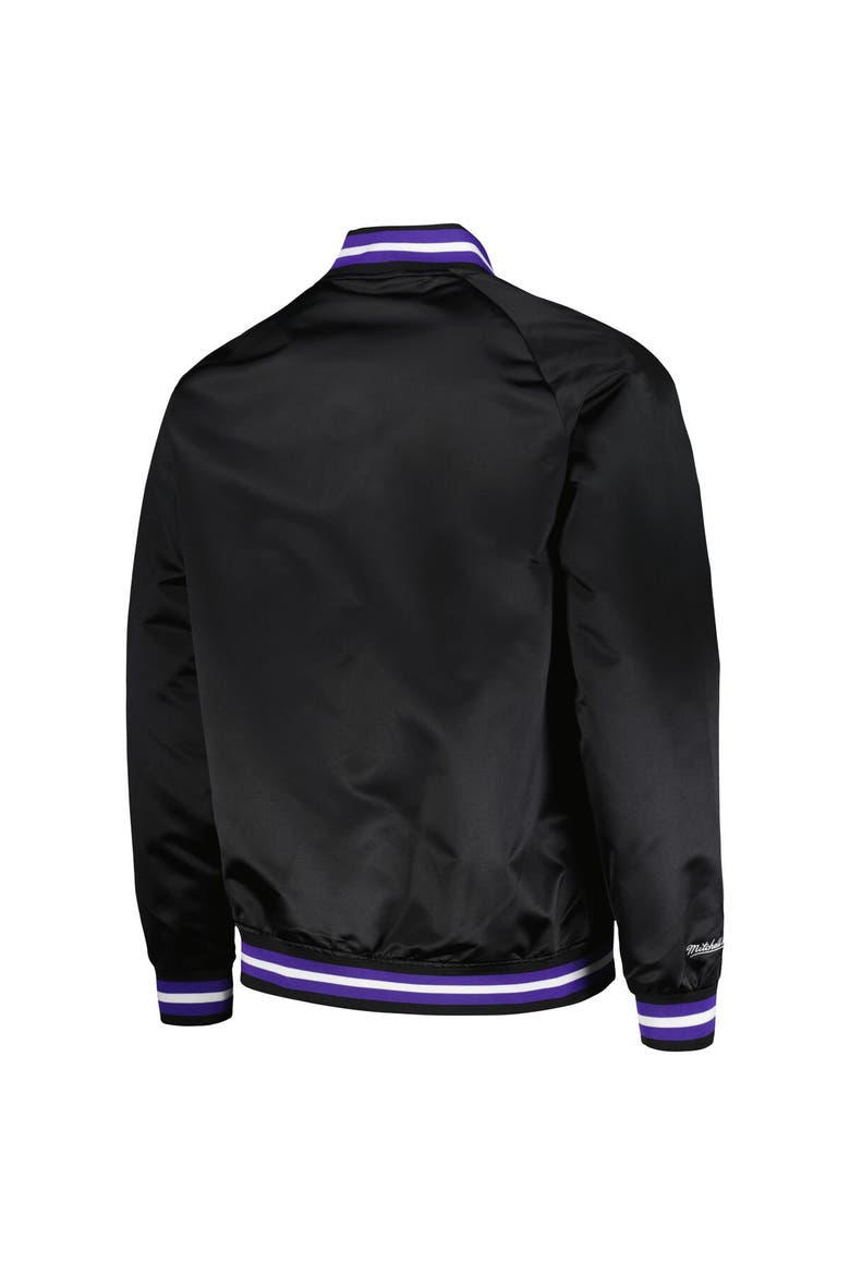 Men's Mitchell & Ness Black Utah Jazz Hardwood Classics  Throwback Wordmark Raglan Full-Snap Jacket, Alternate, color, Black