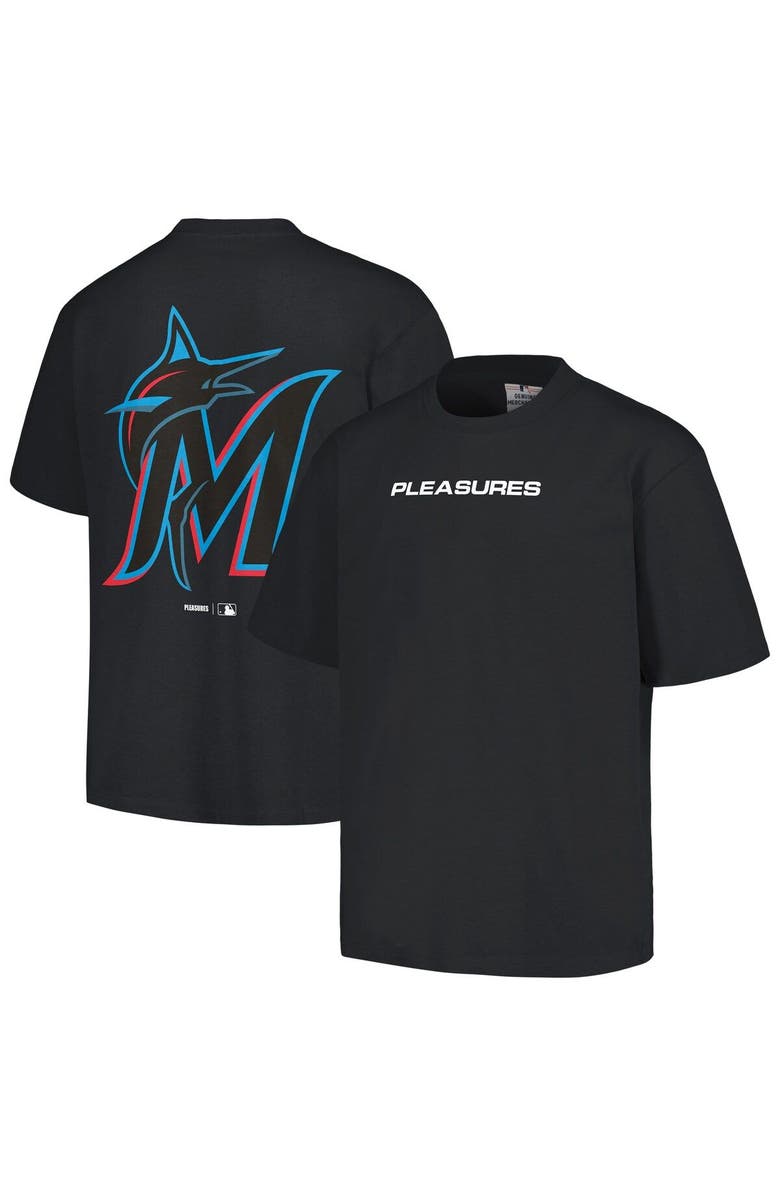 PLEASURES Men's PLEASURES Black Miami Marlins Ballpark T-Shirt, Main, color, Black