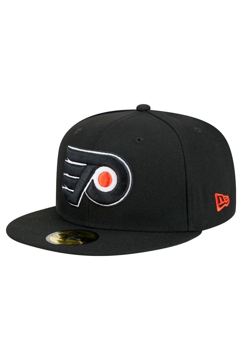 Men's New Era Black Philadelphia Flyers Core 59FIFTY Fitted Hat, Main, color, Black