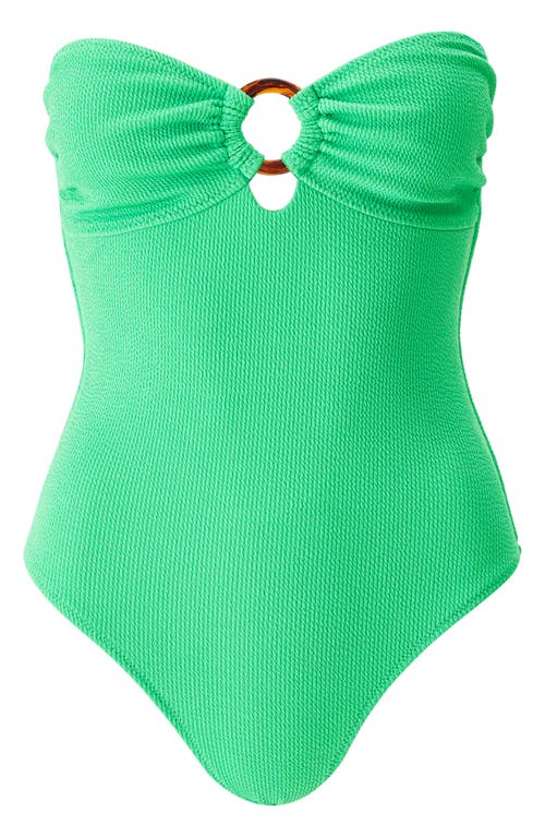 Melissa Odabash Barbuda O-ring Strapless One-piece Swimsuit In Green Ridges