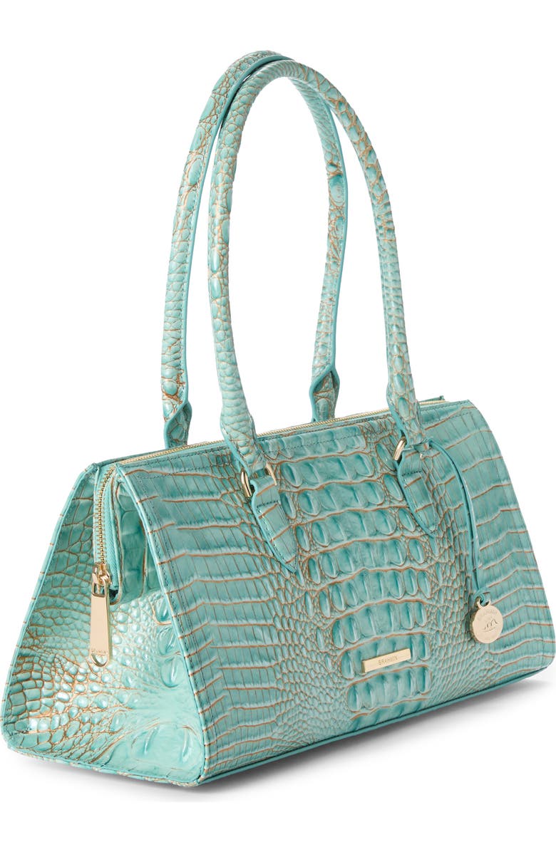 Brahmin Sophia Croc Embossed Leather Satchel, Alternate, color,