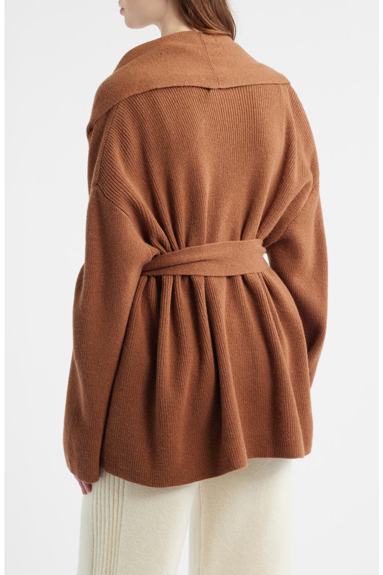 Madison Wool Drape Cardigan, Alternate, color, CHESTNUT