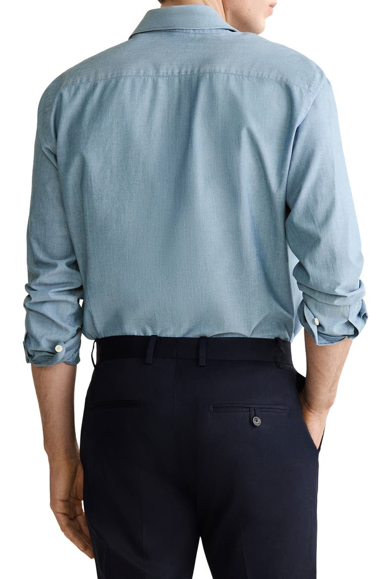 Slim Fit Cotton Button-Up Shirt, Alternate, color, BLUE