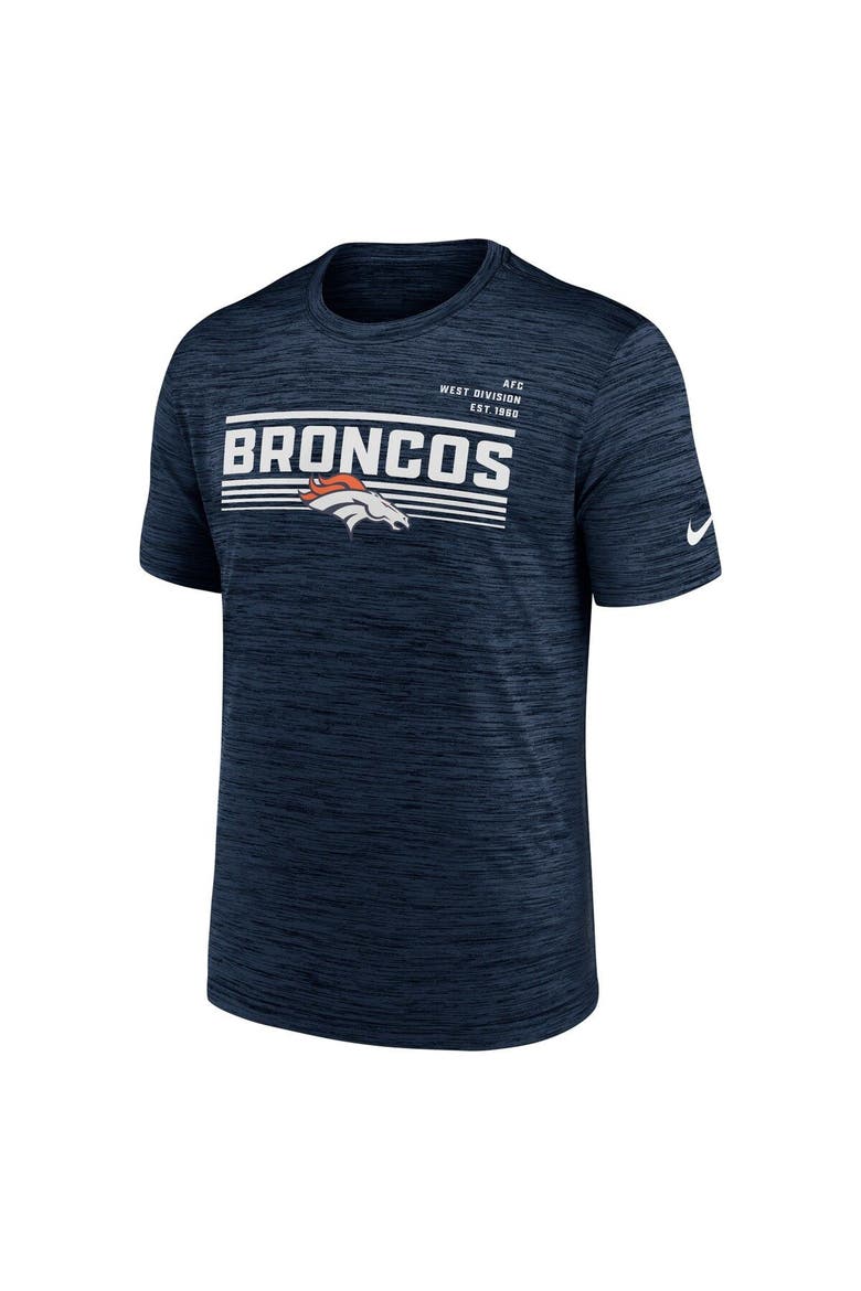 Men's Nike Navy Denver Broncos Yardline Velocity Performance T-Shirt, Alternate, color, Navy