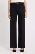 Anne Klein Pull On Wide Leg Faux Suede Pants