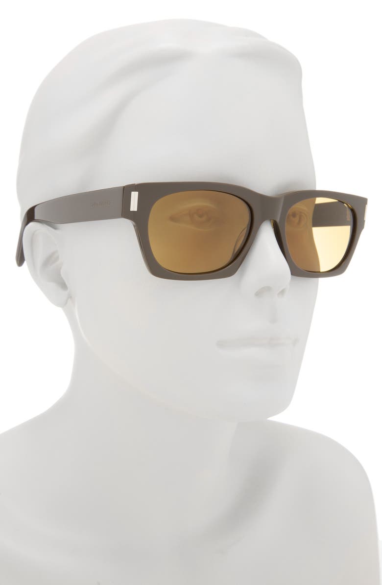 Saint Laurent 54mm Square Sunglasses, Alternate, color, Brown Brown Brown