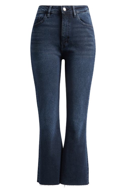 Warp & Weft Warp+weft Nao High Waist Raw Hem Crop Bootcut Jeans In Blue