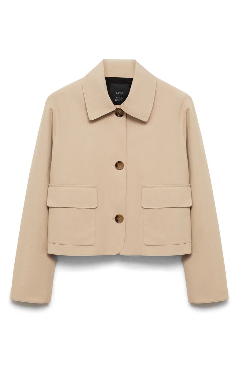 MANGO Cotton Blend Jacket, Alternate, color, Khaki