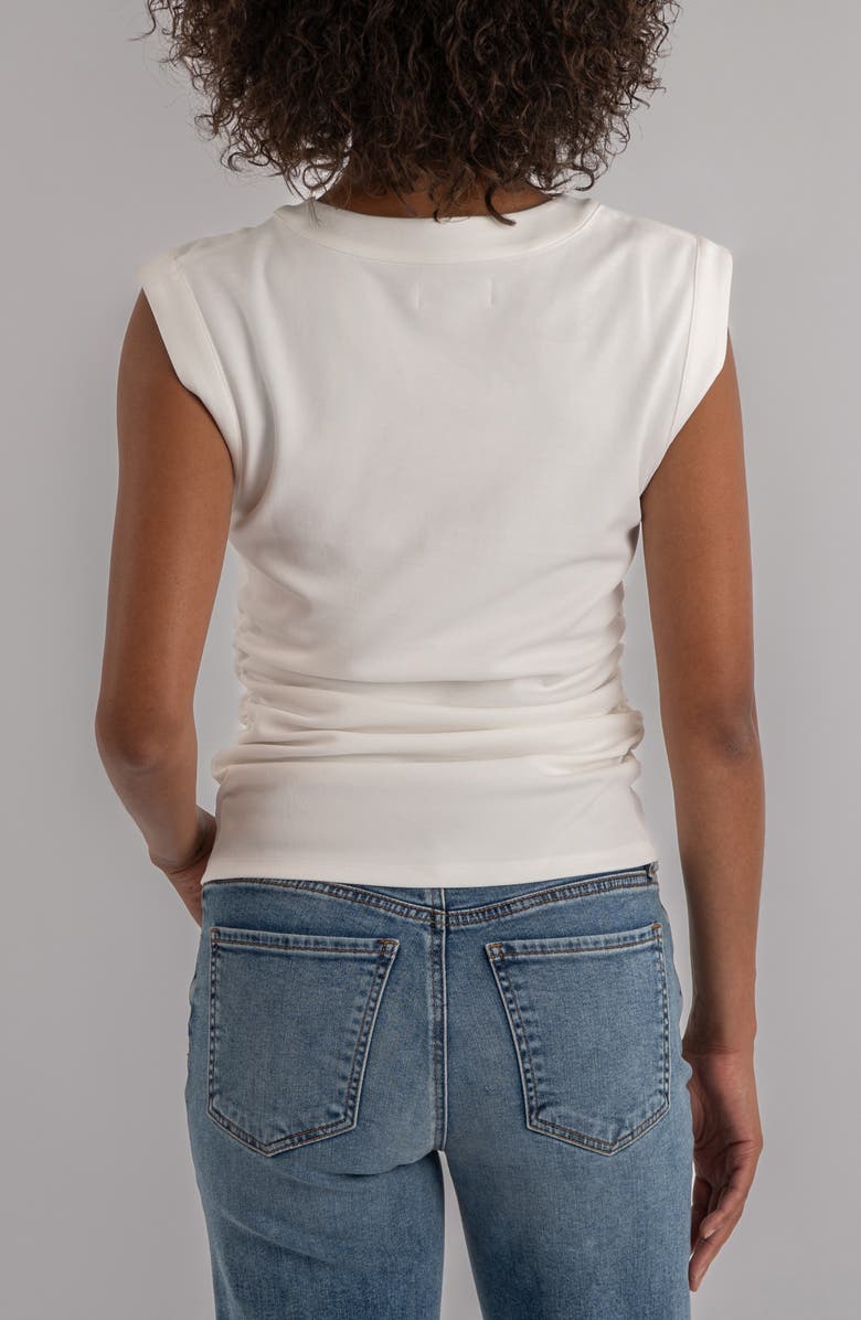 KUT from the Kloth Rayna Side Ruched Tank, Alternate, color, Ivory