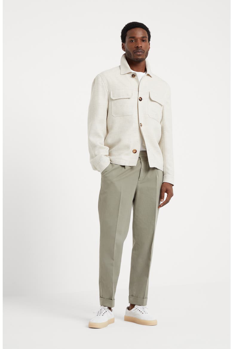 Leisure fit trousers with pleats, Alternate, color, Sage