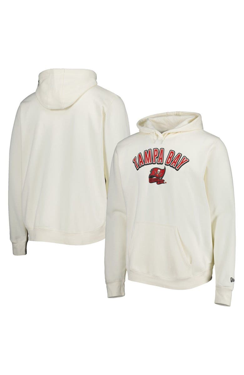 New Era Men's New Era Cream Tampa Bay Buccaneers Sideline Chrome Pullover Hoodie, Main, color, Cream