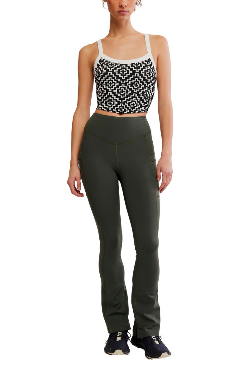 Landslide Flare Leg Performance Leggings, Alternate, color, IVY