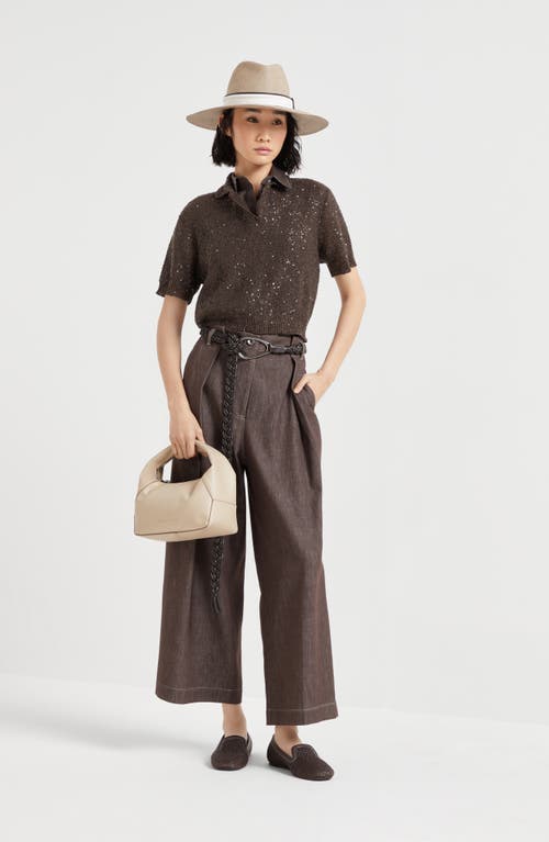 Shop Brunello Cucinelli A-line Trousers In Chocolate