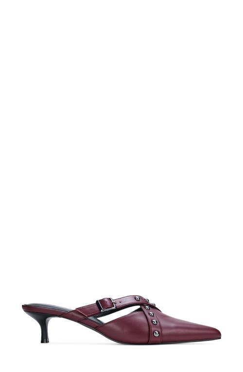 Yosi Samra Alexis Pointed Toe Kitten Heel Mule In Burgundy