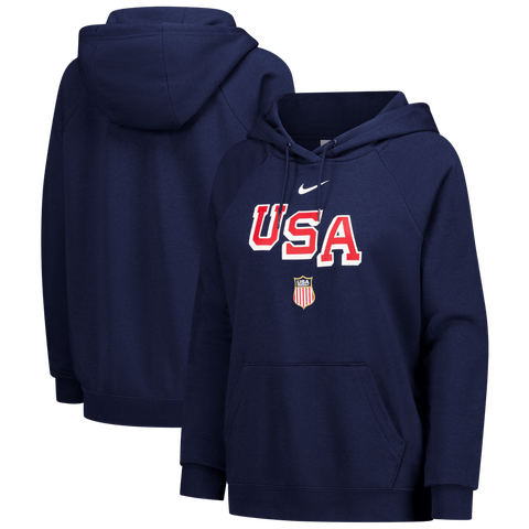 Women
s Nike Navy US Hockey Varsity Raglan Tri-Blend Hoodie