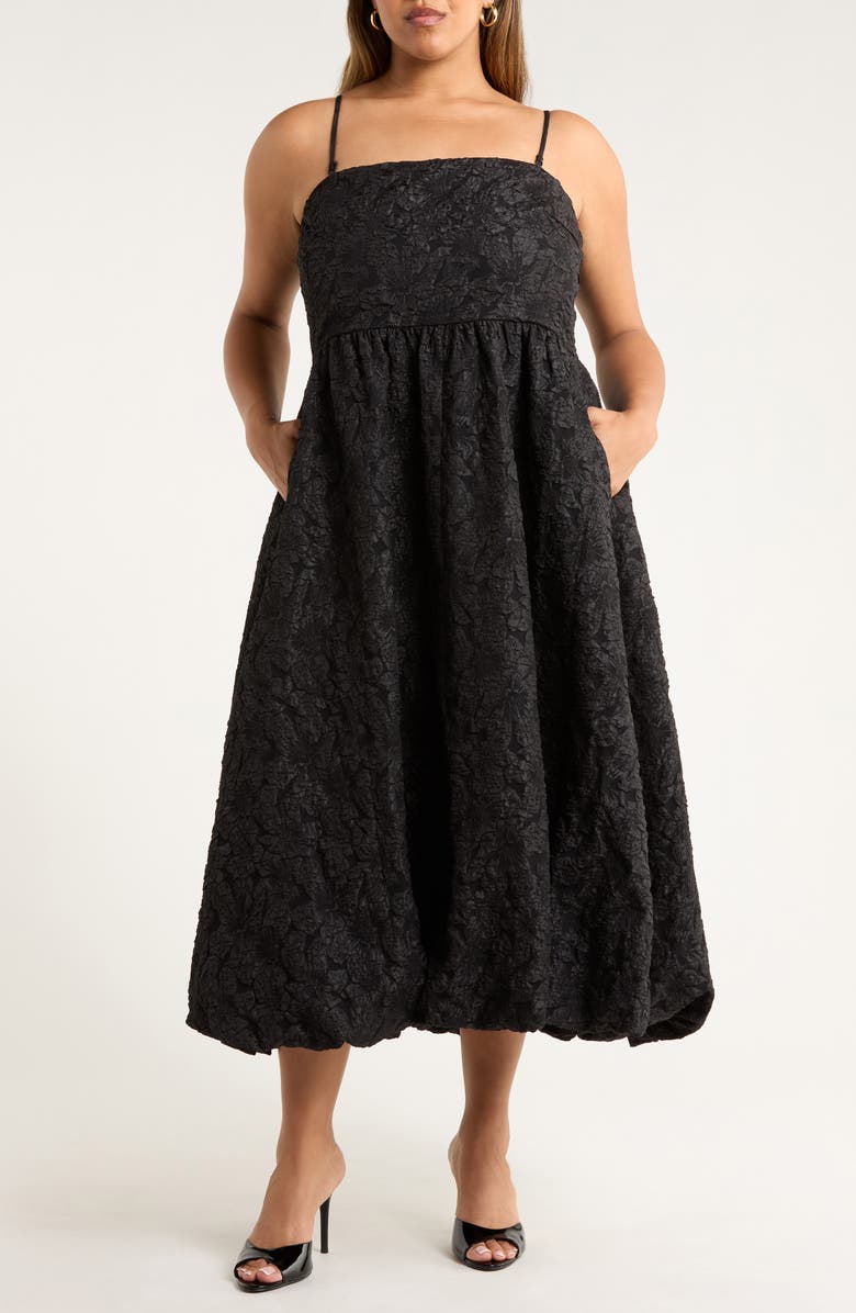 SUGARLIPS Arielle Floral Jacquard Midi Dress, Alternate, color, 