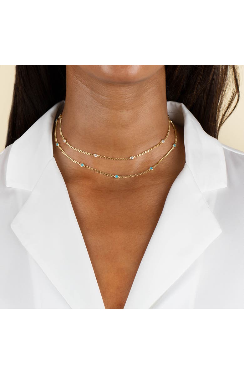 BY ADINA EDEN CZ Bezel Cuban Chain Choker, Alternate, color,