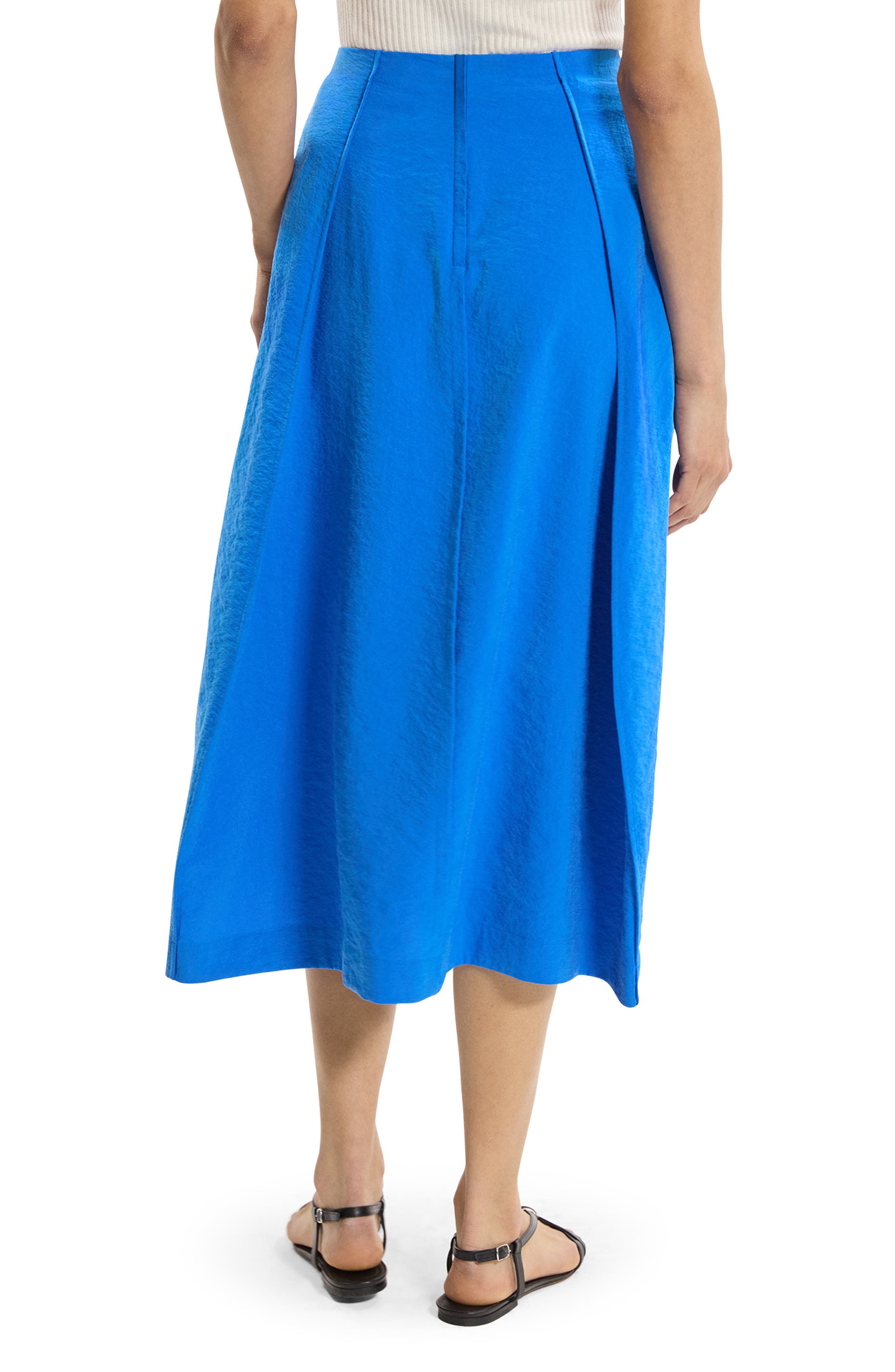 Curved Parachute Silk Blend Skirt - image 2