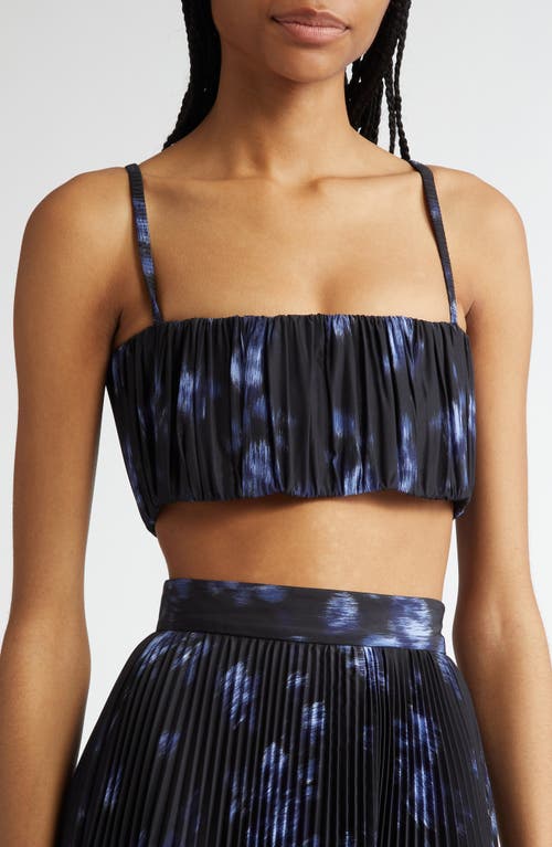 Michael Kors Collection Gathered Bra Top In Riviera/black