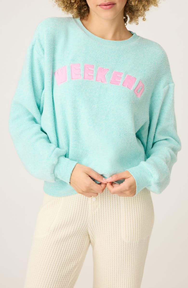 PJ Salvage Secret Garden Pajama Sweatshirt, Main, color, Light Mint