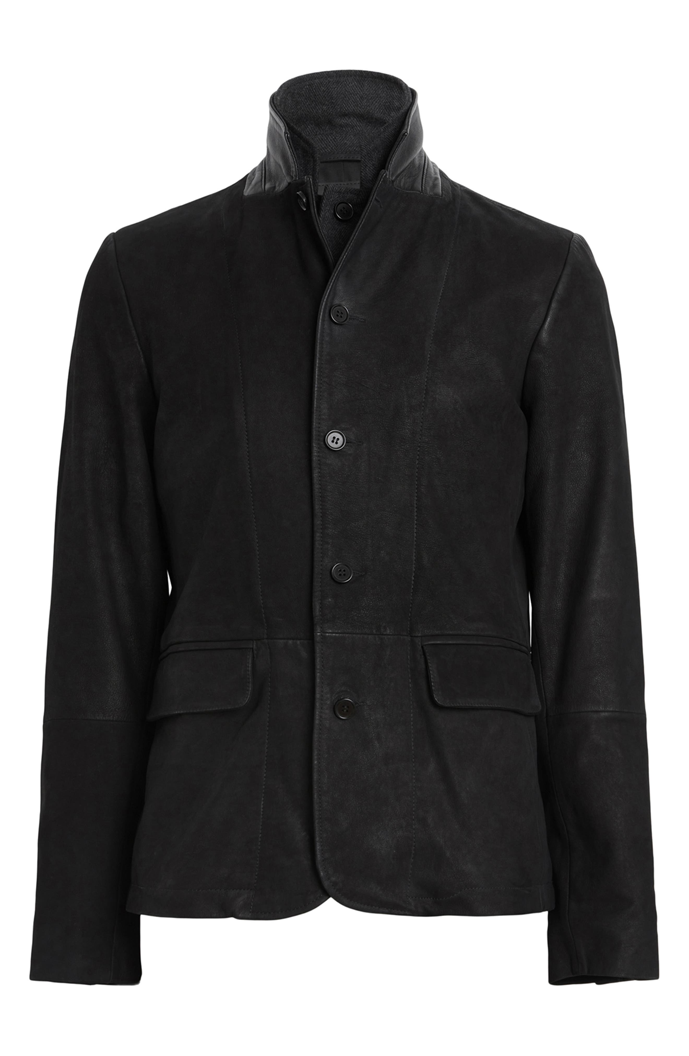 Survey Layered Leather Jacket (Men) | Nordstrom
