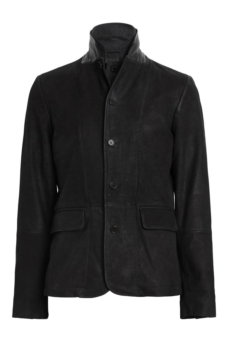 Survey Layered Leather Jacket, Alternate, color, BLACK