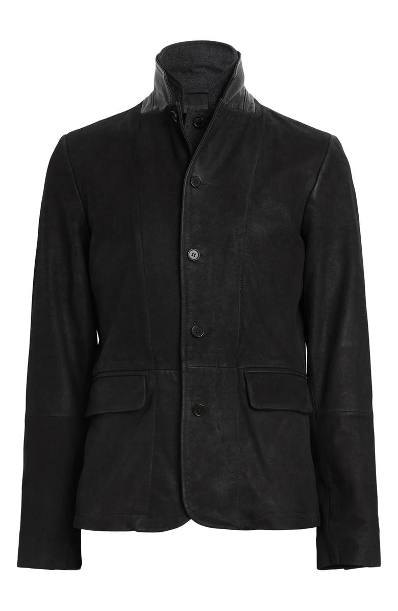 AllSaints Survey Layered Leather Jacket, Alternate, color, Black