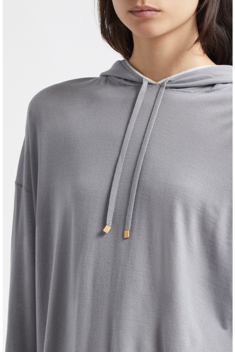 Merino Wool Hoodie, Alternate, color, DUST AND WHITE