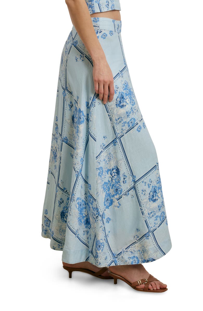 Favorite Daughter There For You Linen Maxi Skirt, Alternate, color, Floral Scarf